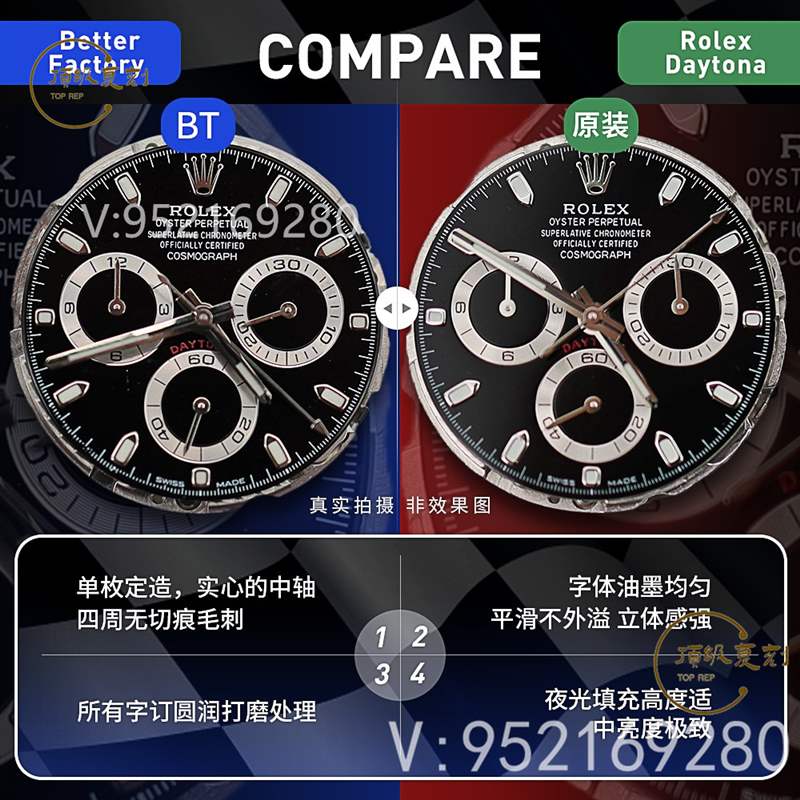 BT厂劳力士4130机芯迪通拿对比正品怎么样,还值得买吗-复刻表