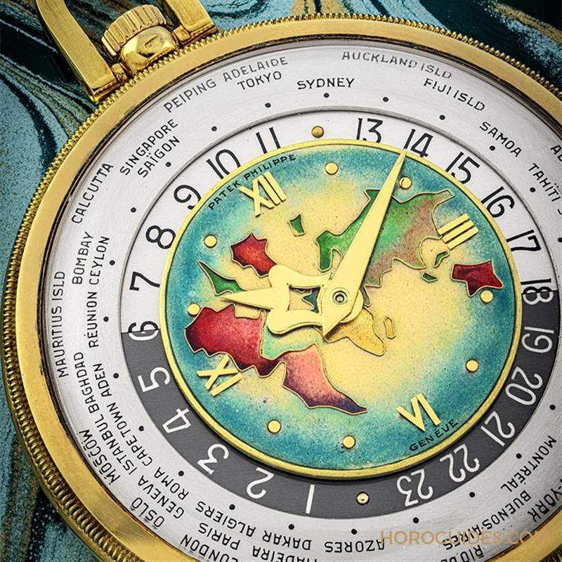 瑰宝现身拍卖会! 百达翡丽605「Heures Universelles」18K黄金世界时间怀表-复刻表