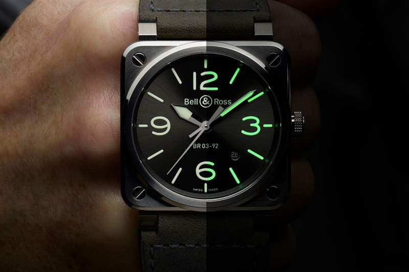 柏莱士Bell & Ross BR03-92 Grey Lum手表-复刻表