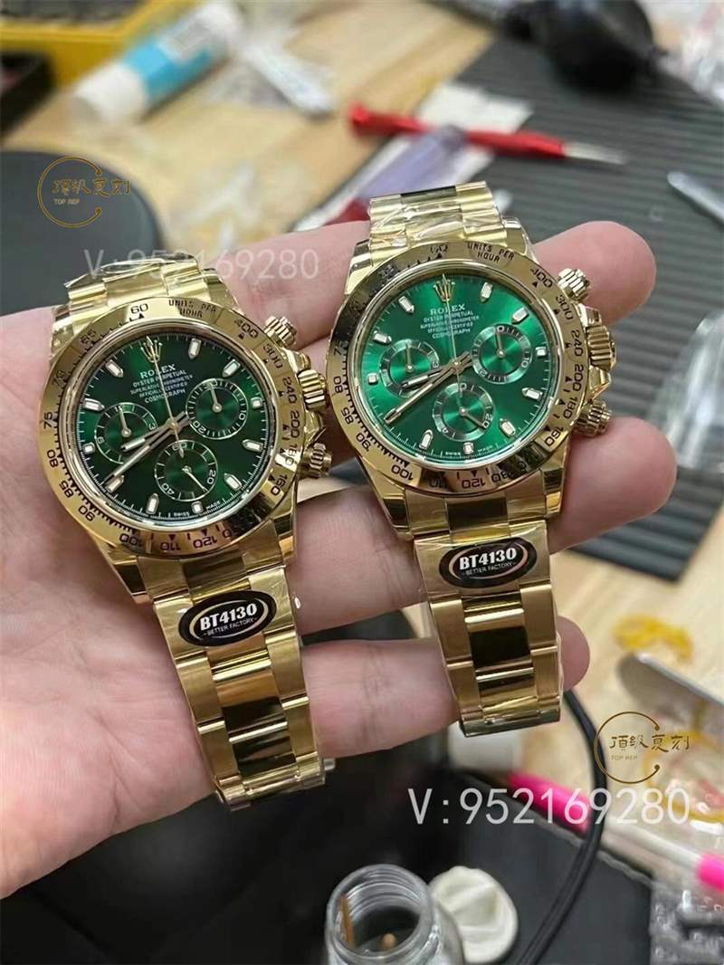 BT厂劳力士4130绿金迪通拿复刻表镀金会掉色吗-复刻表