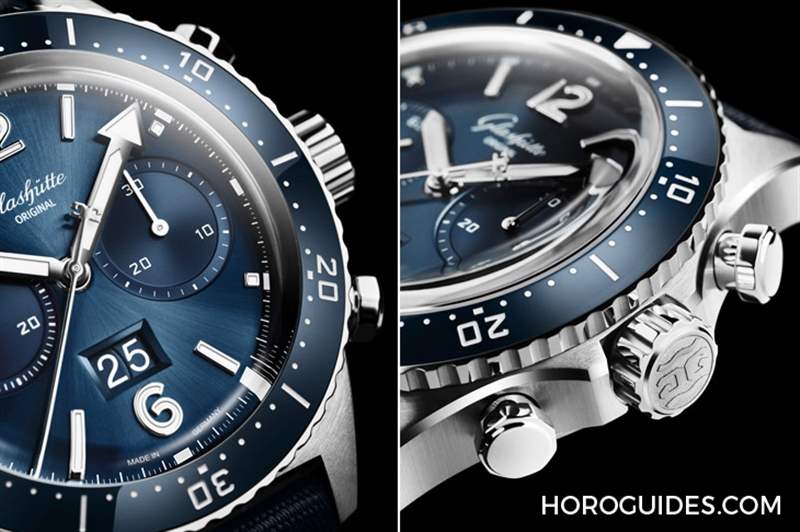 GLASHüTTE ORIGINAL - 蓝面、蓝陶瓷圈打头阵！ Glashütte Original SeaQ系列首次搭载计时功能