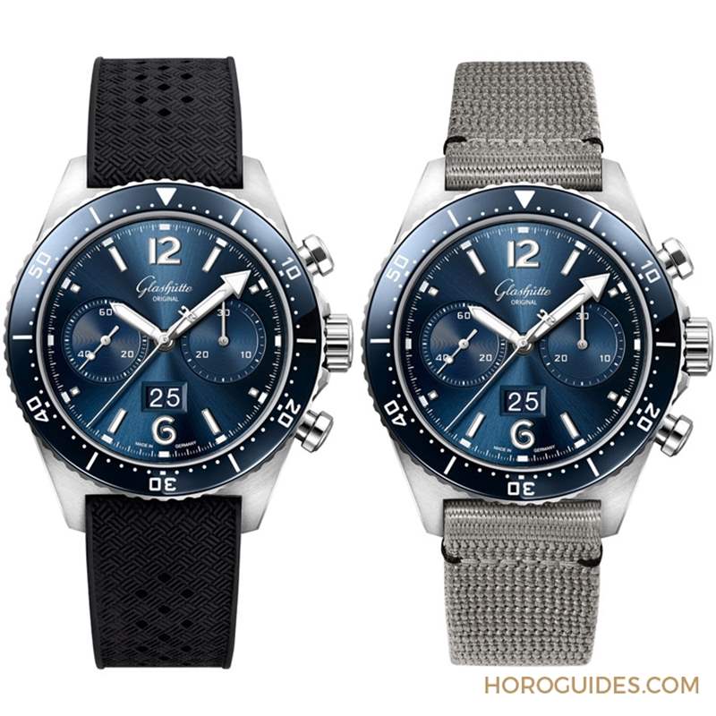 GLASHüTTE ORIGINAL - 蓝面、蓝陶瓷圈打头阵！ Glashütte Original SeaQ系列首次搭载计时功能