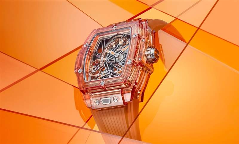 高透光冰橙色！ Hublot Spirit of Big Bang冰橙蓝宝石陀飞轮五日链腕表