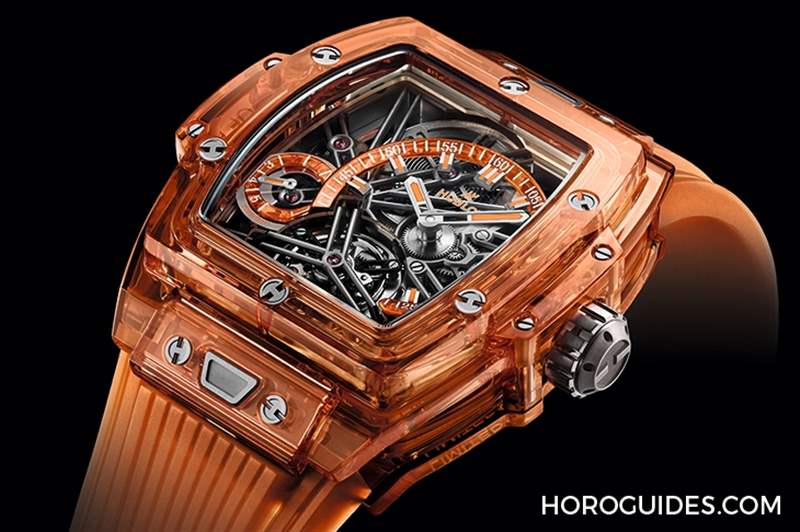 HUBLOT - 高透光冰橙色！ Hublot Spirit of Big Bang冰橙蓝宝石陀飞轮五日链腕表