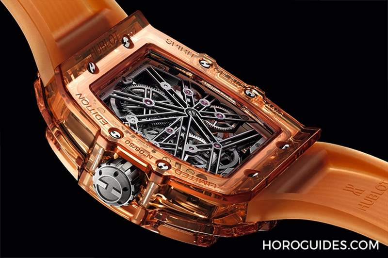 HUBLOT - 高透光冰橙色！ Hublot Spirit of Big Bang冰橙蓝宝石陀飞轮五日链腕表