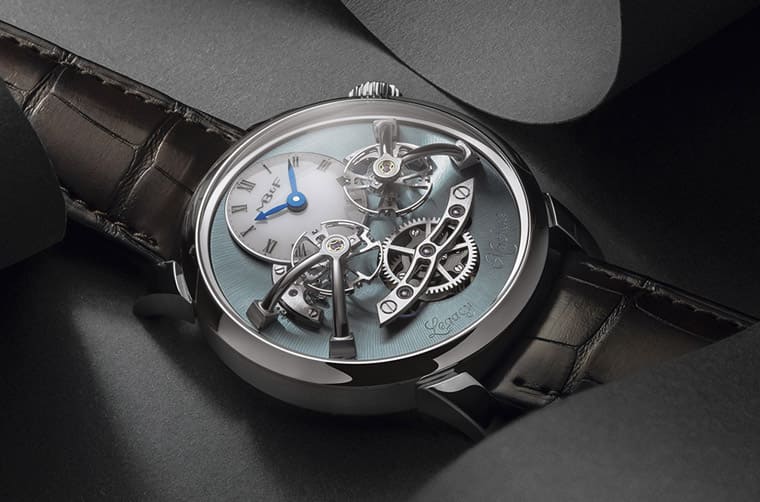 MB&F LM2双摆轮手表改用鈀金表壳搭海蓝色面盘限量再出击-复刻表