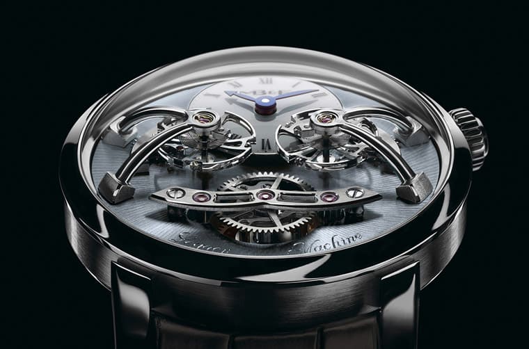 MB&F LM2双摆轮手表改用鈀金表壳搭海蓝色面盘限量再出击-复刻表