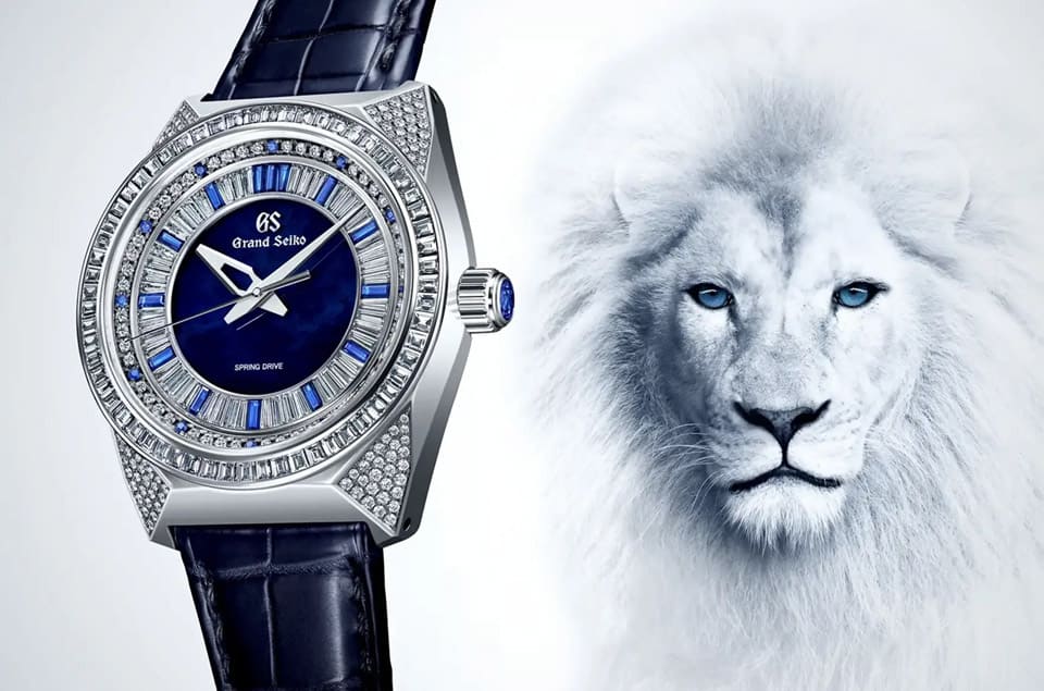 GRAND SEIKO Spring Drive结合高级珠宝工艺诠释「白狮」般的王者气势-复刻表