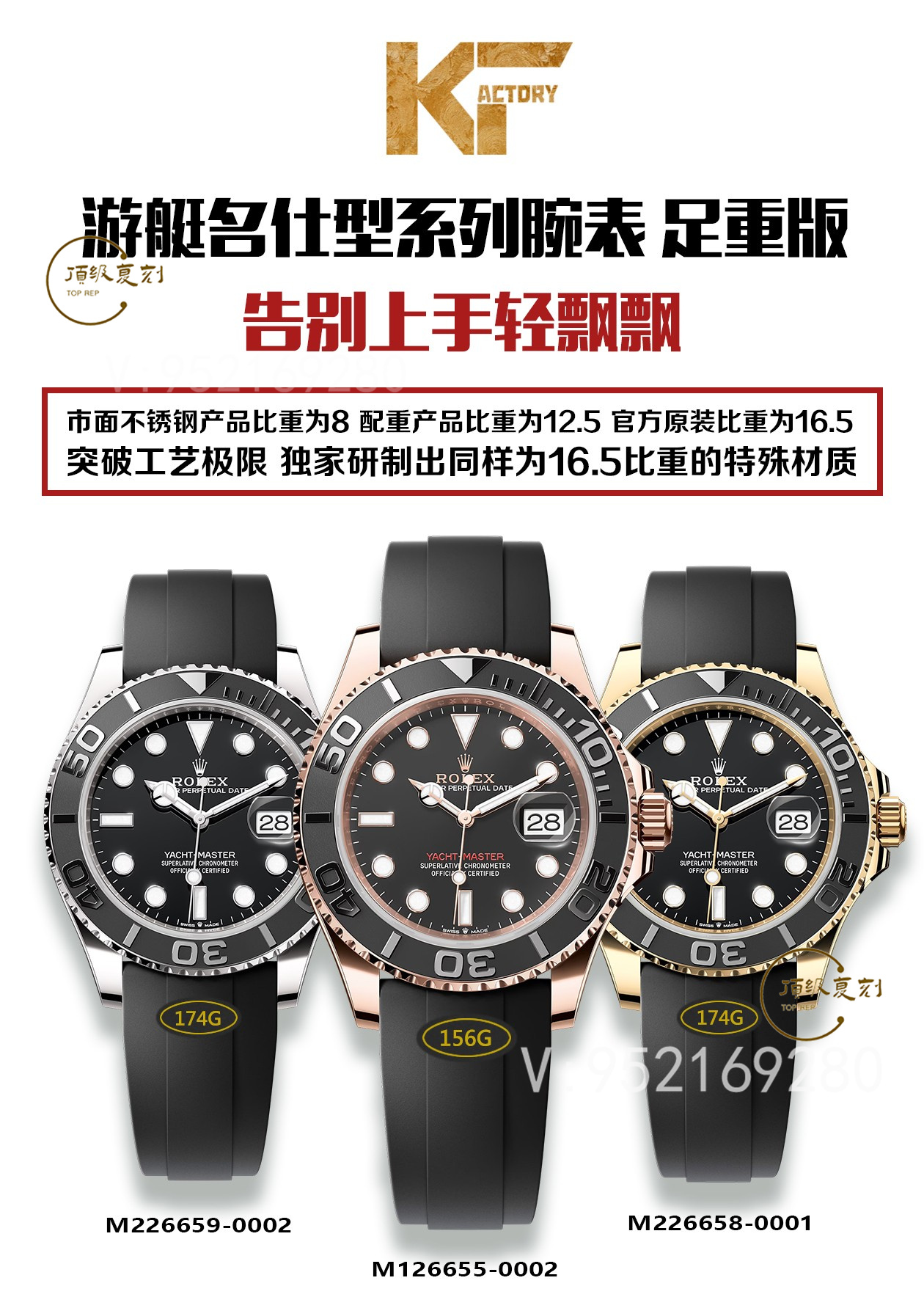 KF厂劳力士金游艇足重版上市,重量最接近原版-复刻表