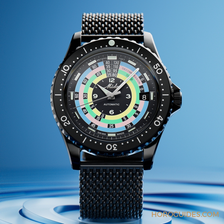 MIDO - OCEAN STAR - M026.807.33.051.00 - 漆黑中的复古「彩虹圈」！ MIDO再度推出Ocean Star Decompression Timer 1961复刻限量版